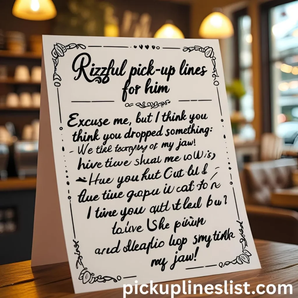 Rizzful Pick Up Lines for Him